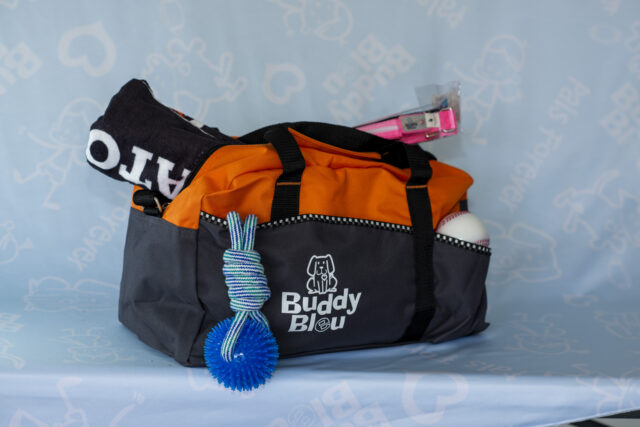 Two-Toned Buddy Bleu Sports Duffle Bag - Image 5