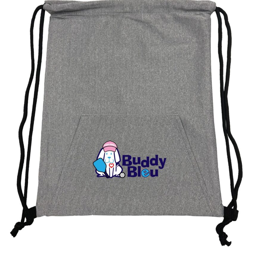 16" Stretch Buddy Bleu Sports Drawstring Tote - Pickle Ball