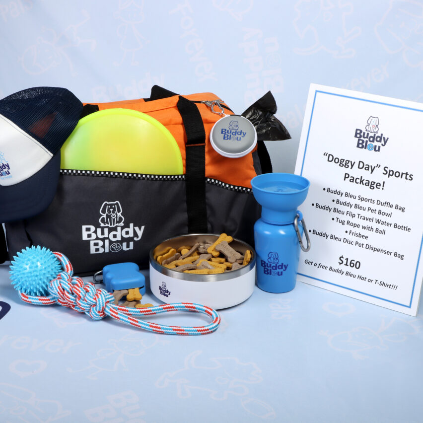 Buddy Bleu Dog Sports Bag Package
