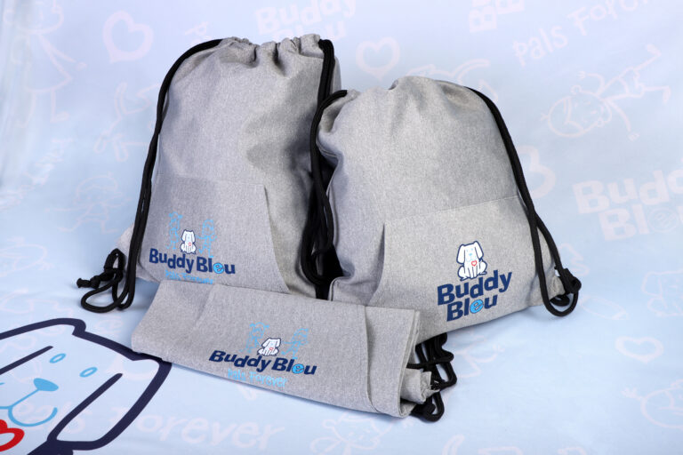 16" Stretch Buddy Bleu Sports Drawstring Tote Bag