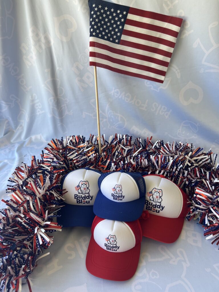 Buddy Bleu July 4th Trucker Pup Lids